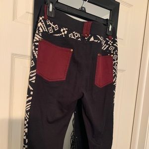 Aztec and Burgundy Black Denim